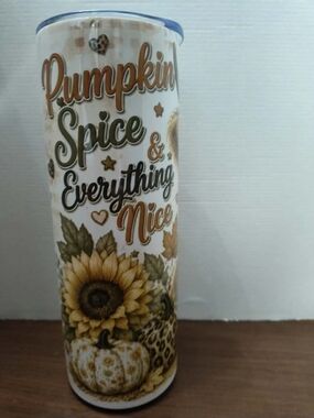 Pumpkin Spice & Everything Nice Fall Tumbler - Cream and Brown